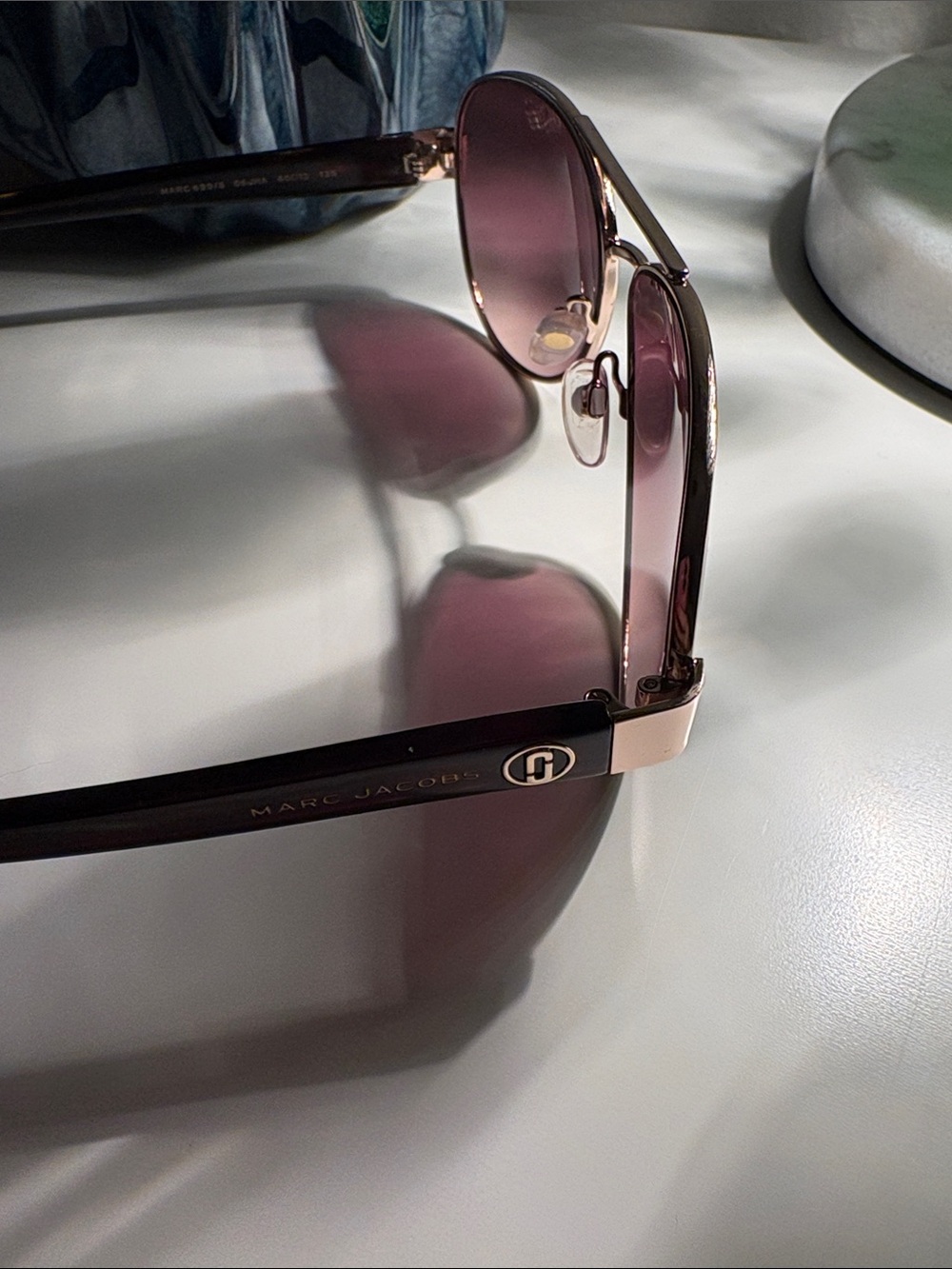 Marc Jacobs Women's Purple Gradient Aviator Sunglasses - Picture 6 of 7